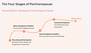 Menopause timeline showing how long menopause lasts including perimenopause, menopause and postmenopause stages